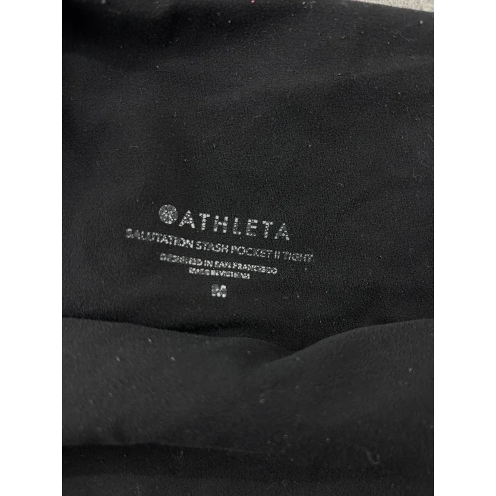 Athleta Salutation Stash Pocket II Tight Black Leggings Powervita Womens M Gym